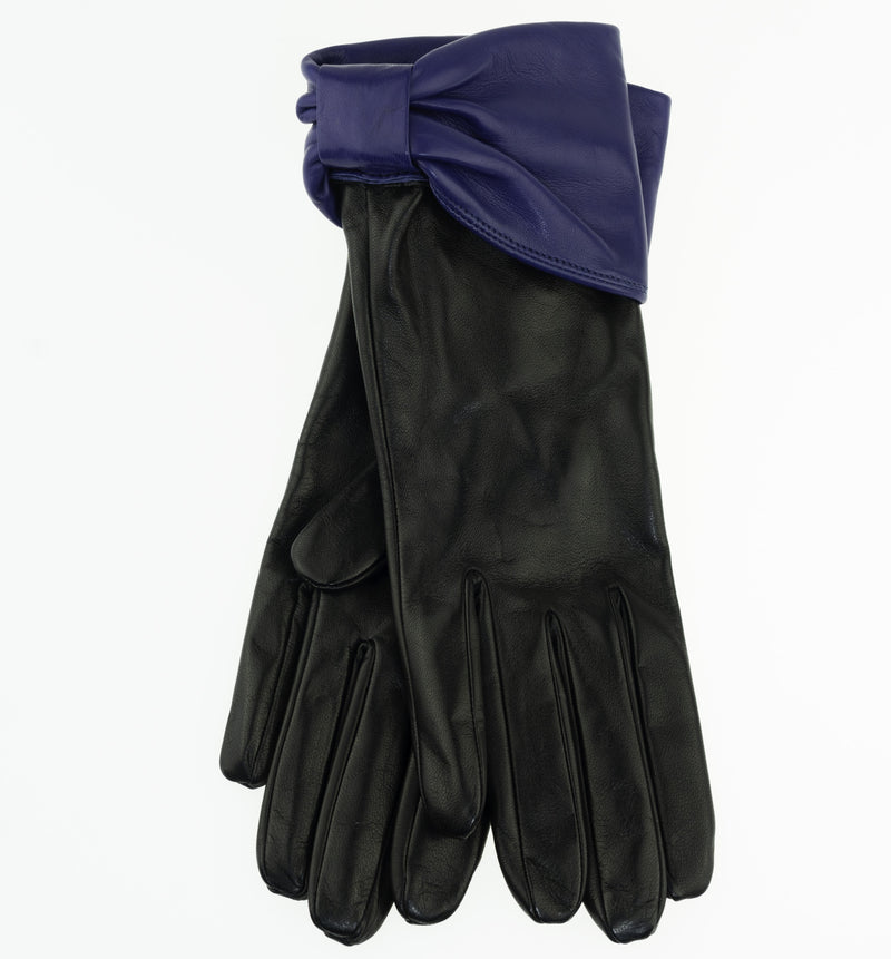 Gants Femme Cuir Contrasté Doublé Soie-Julie