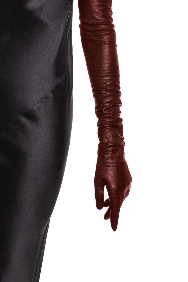 Gants longs en cuir Opera pour femmes - Montserrat 16BT