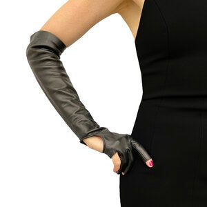 Gants en cuir de luxe sans doigts pour femmes - Montserrat Fingerless