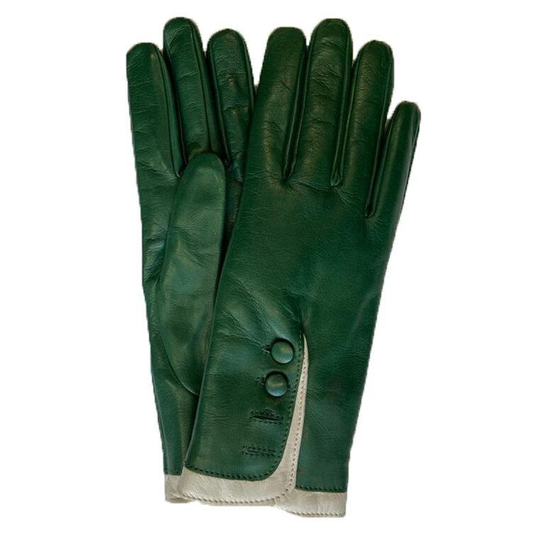 Gants en cuir doublés de fourrure pour femmes avec poignets contrastés-Maya 2