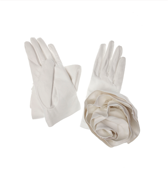 Gants en cuir de luxe doublés de soie pour femmes - Rose pivoine