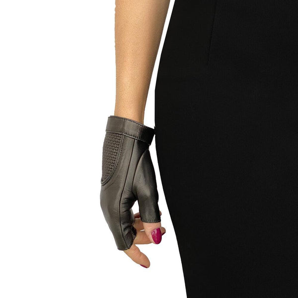 Gants de conduite en cuir sans doigts pour femmes - Rachel Weave