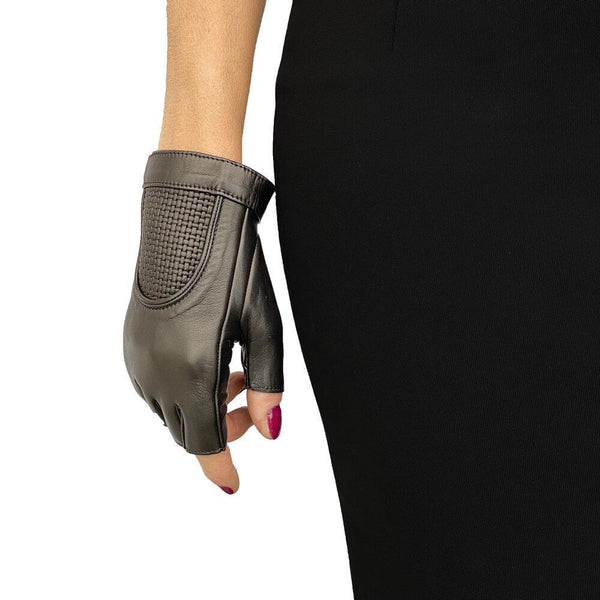 Gants de conduite en cuir sans doigts pour femmes - Rachel Weave