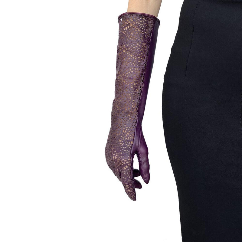 Gants d'opéra longs en cuir pour femme - Sienna 2