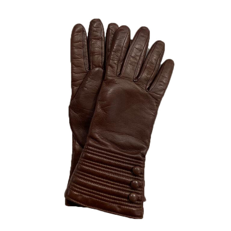 Gants en cuir doublés de cachemire pour femmes avec détail de style bracelet - Marianne