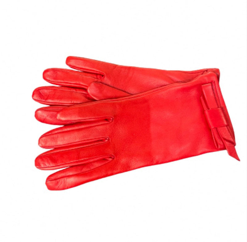 Gants femme en cuir noir avec nœud classique-Meryl