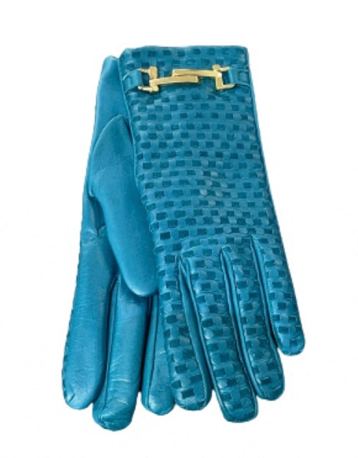 Gants en cuir nappa avec détails tissés pour femmes - Hedi