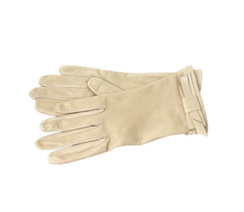 Gants femme en cuir noir avec nœud classique-Meryl