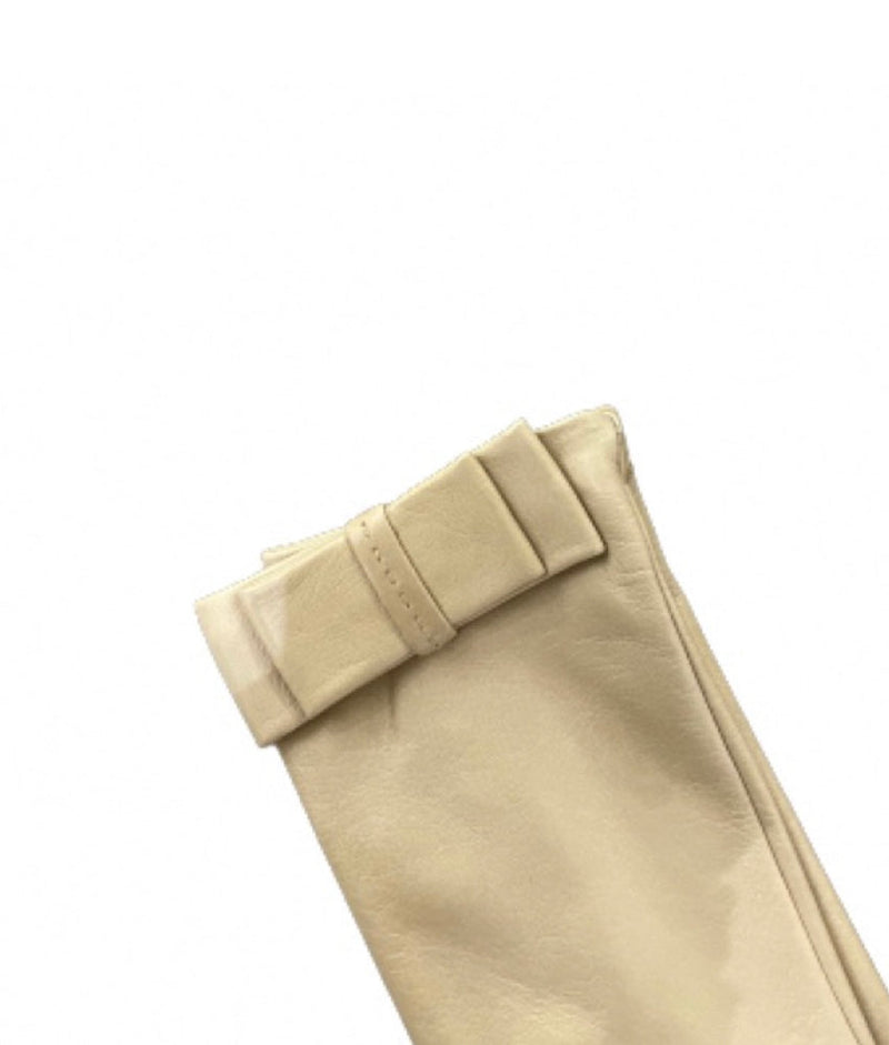 Gants Femme Classiques En Cuir Nappa Avec Nœud Aplati Minnie Nœud Plat