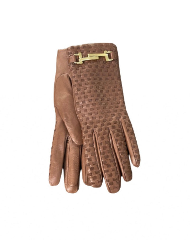 Gants en cuir nappa avec détails tissés pour femmes - Hedi