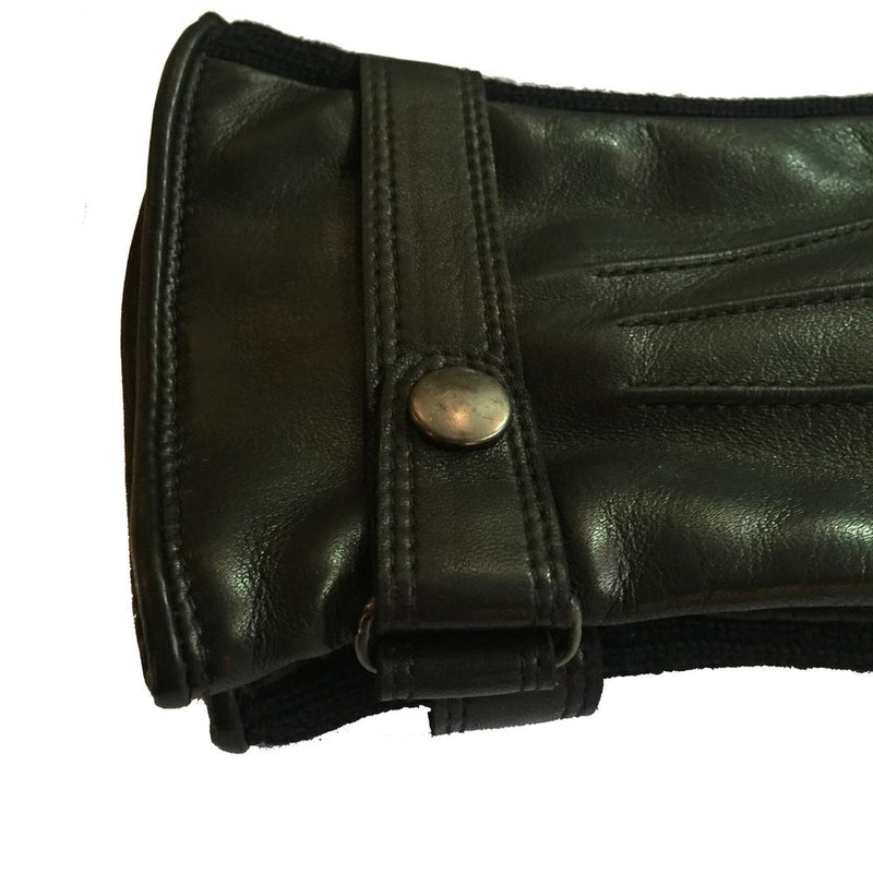 Gants Homme en Cuir d'Agneau avec Détail Cachemire Contrasté -Kearney