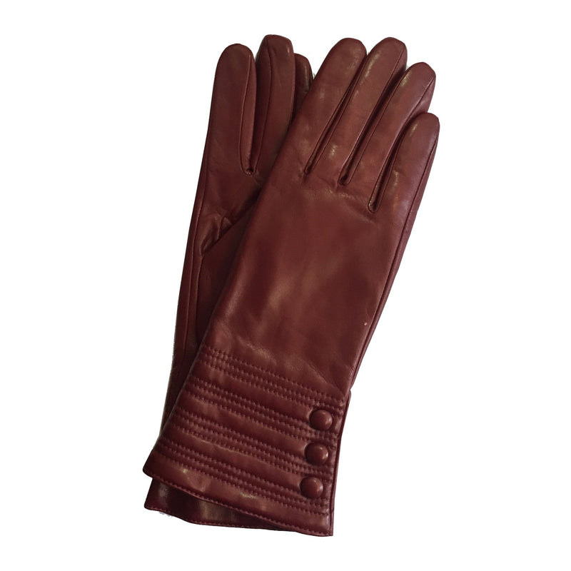 Gants en cuir doublés de cachemire pour femmes avec détail de style bracelet - Marianne
