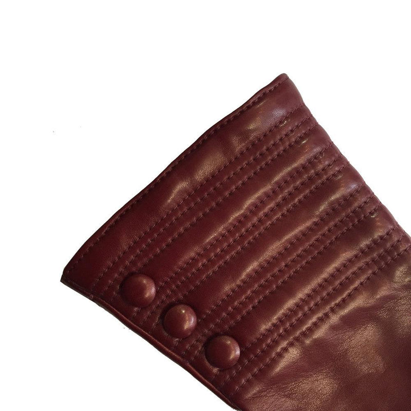 Gants en cuir doublés de cachemire pour femmes avec détail de style bracelet - Marianne
